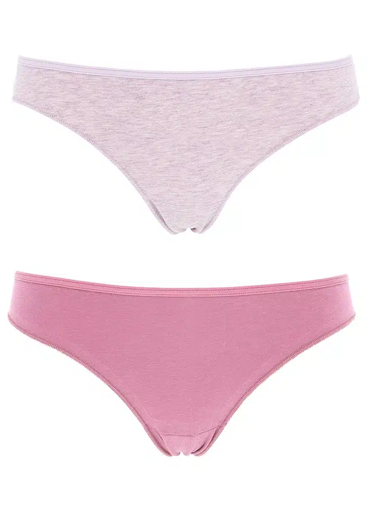 Slip Brasiliana con Pizzo Lilla/Rosa | Cotonella 2Pz - immagine 3