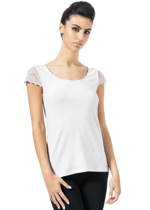 Maglia Smanicata sottogiacca con Pizzo Cotonella 390