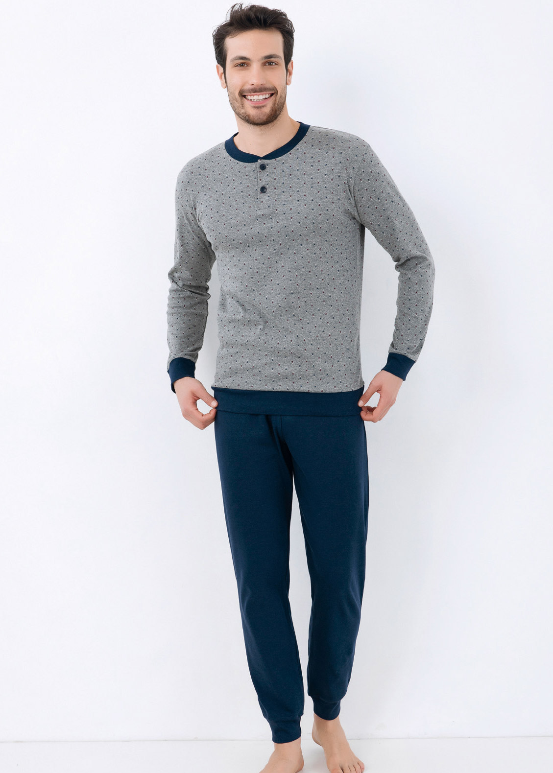 Pigiama Uomo Caldo Cotone | IlGranchio GP4002 - immagine 2