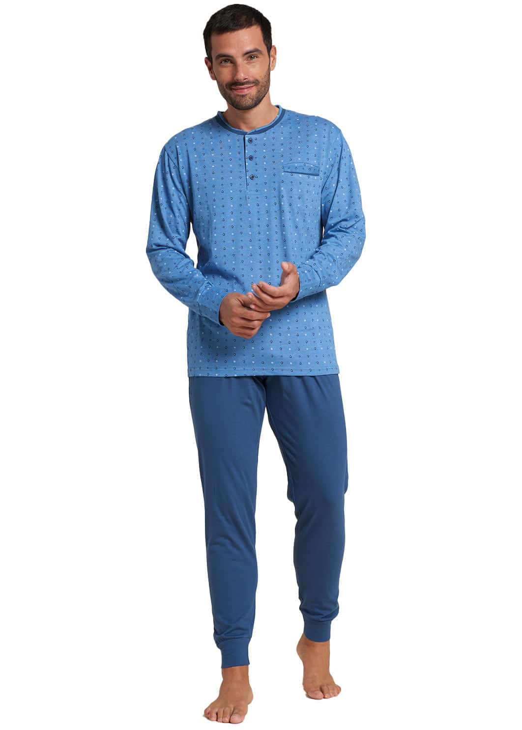 Pigiama Uomo Lungo Calibrato Cotone | Karel 2178
