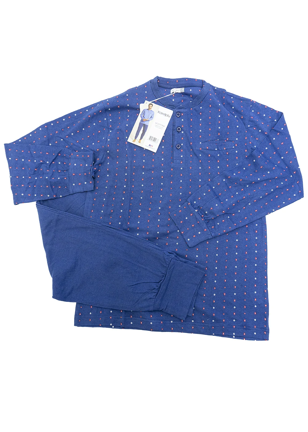 Pigiama Uomo Lungo Calibrato Cotone | Karel 2178 - immagine 2