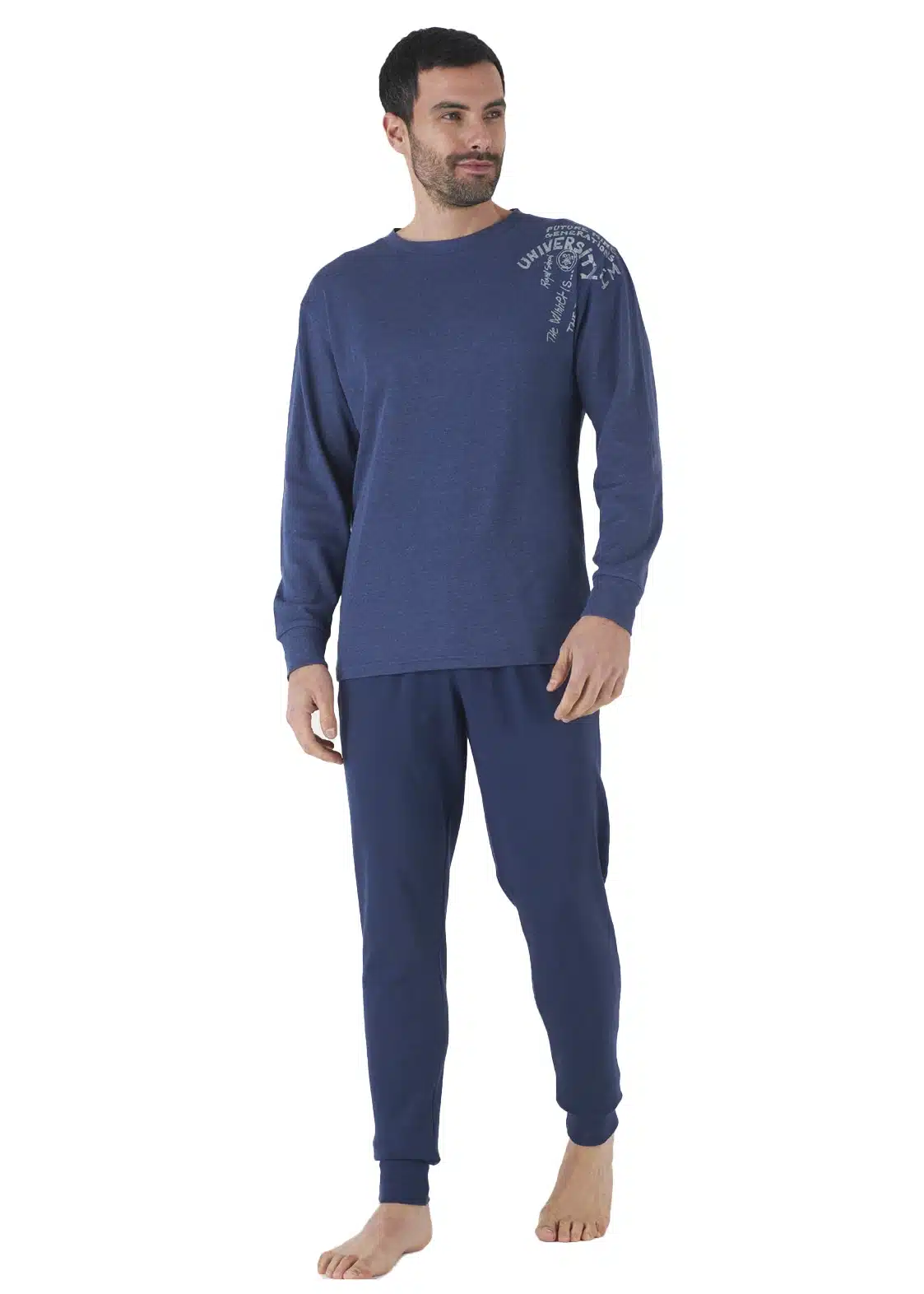 Pigiama Girocollo caldo cotone Uomo | Karel 5128