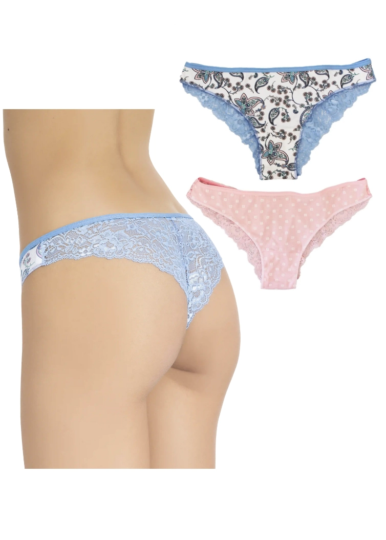 Slip Brasiliano Cotone Merletto | Cotonella b100