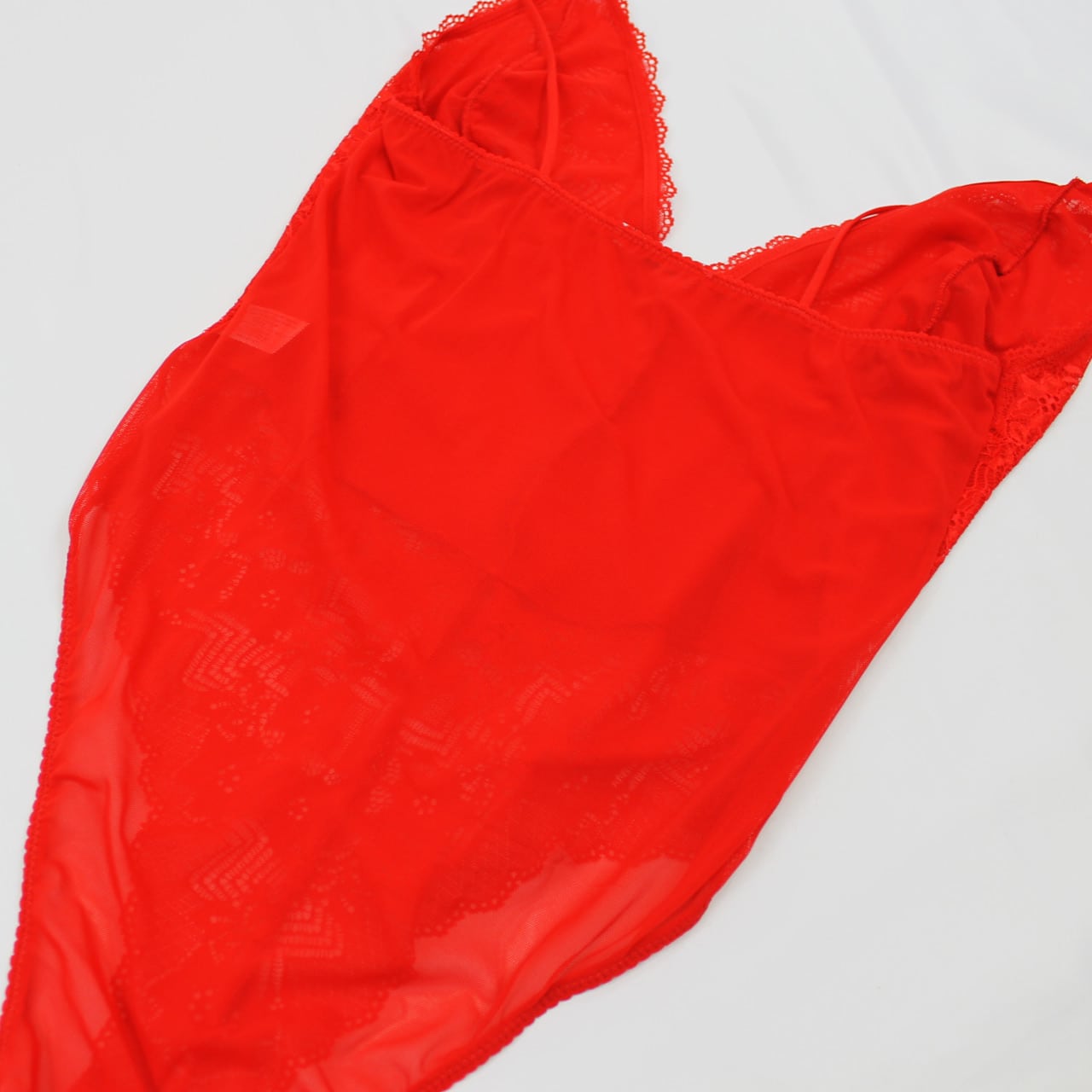 Body Donna in Pizzo e Tulle Rosso senza ferretto Jadea 4264 - immagine 3