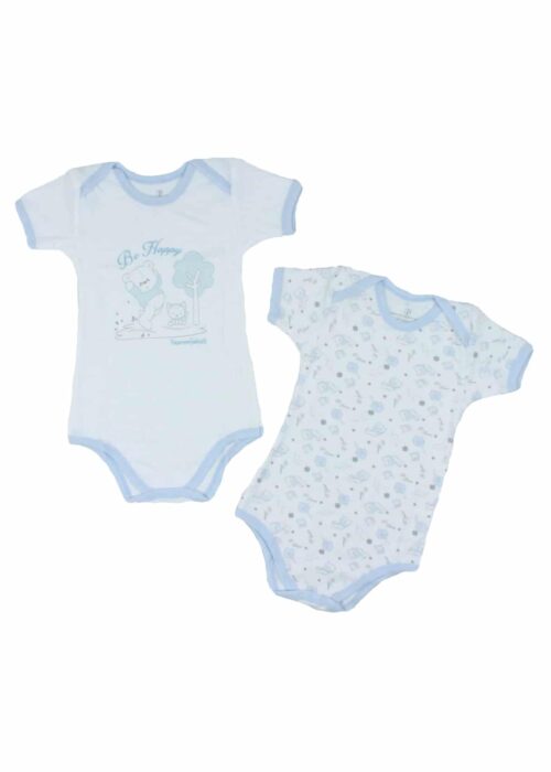 Body Neonato Caldo Cotone | Mezza Manica | bi-pack