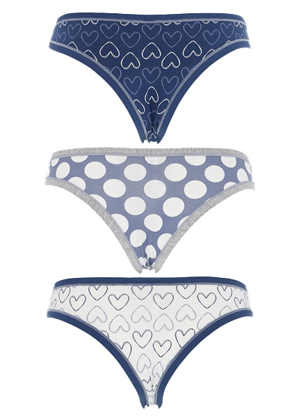 Slip Brasiliano Tris Cuori e Pois Cotonella 1393 - immagine 2