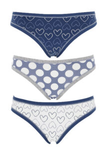 Slip Brasiliano Tris Cuori e Pois Cotonella 1393
