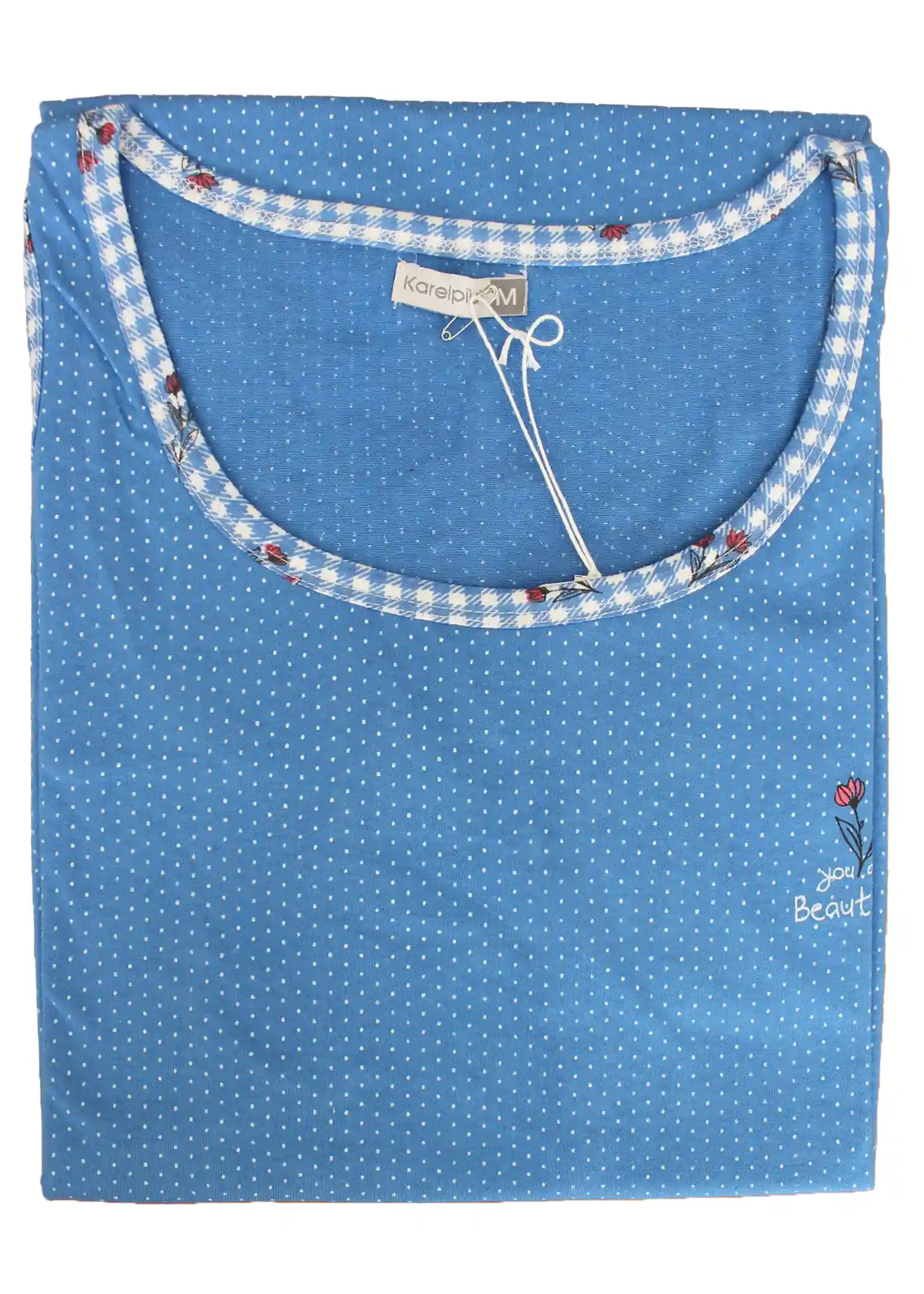 Camicia Notte Spalla Larga 100% cotone | Karel 2344 - immagine 4
