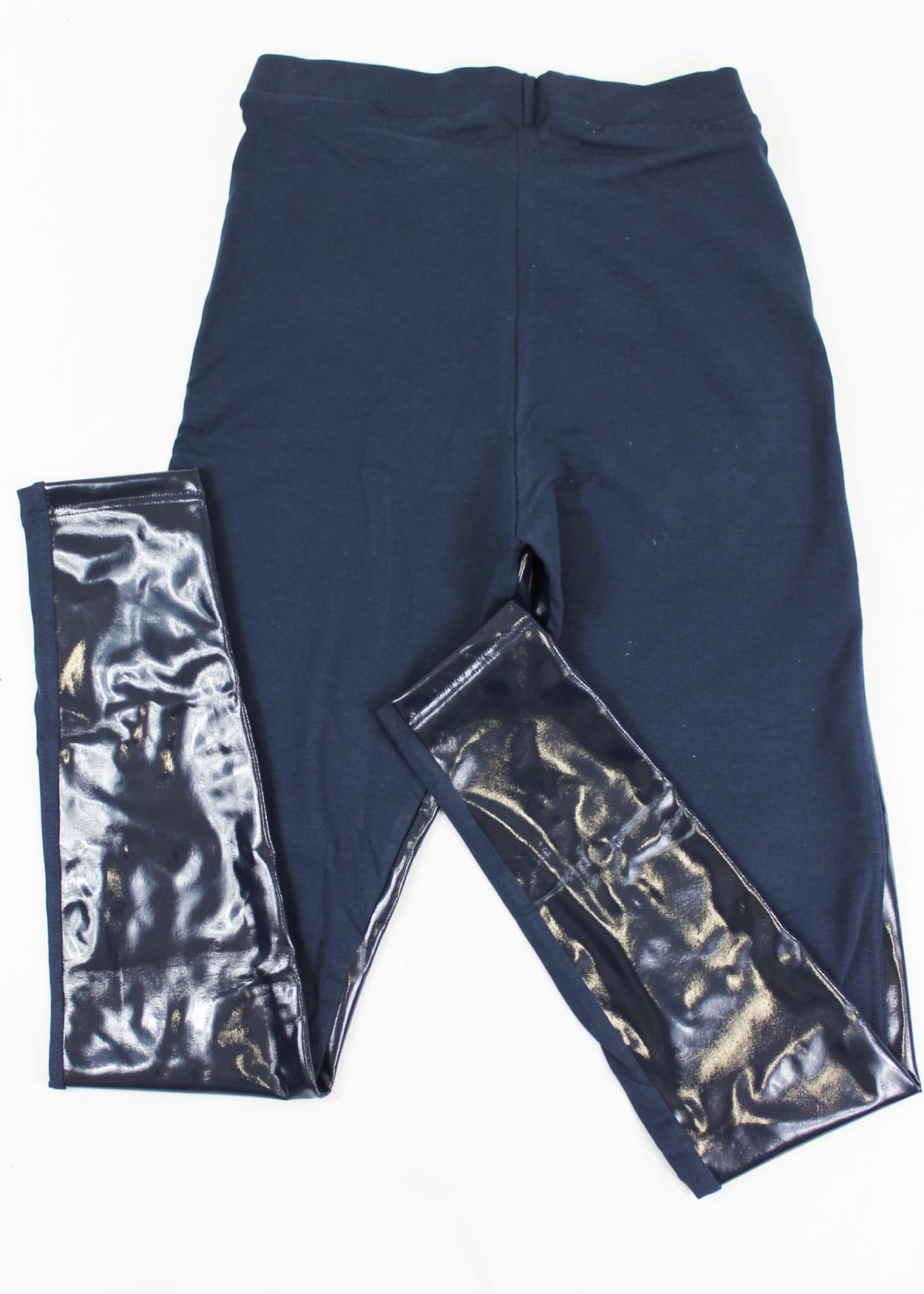 Leggings Jadea Similpelle Lucida Blu e Nero 4277 - immagine 4