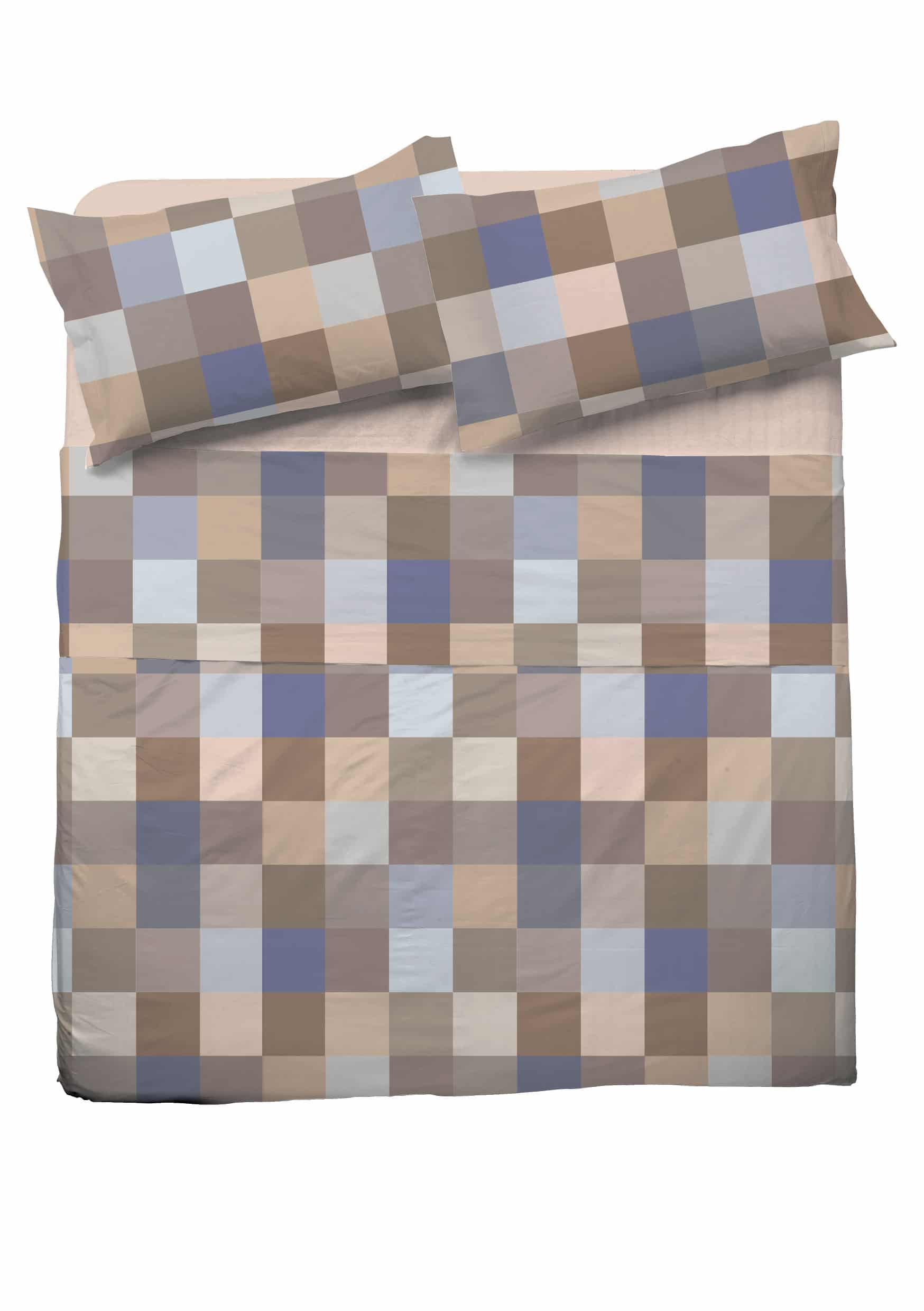 Completo letto Matrimoniale Cube | Novia | Tortora