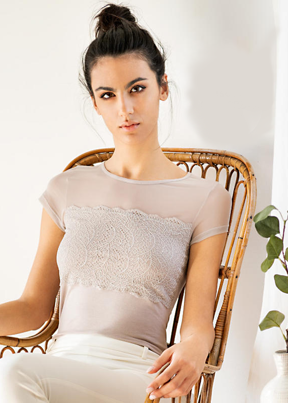 Maglia Mezza manica Viscosa e Pizzo | Cotonella | GD396t - immagine 5