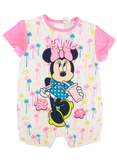 Tutina Corta Neonata Minnie Pagliaccetto 100% cotone