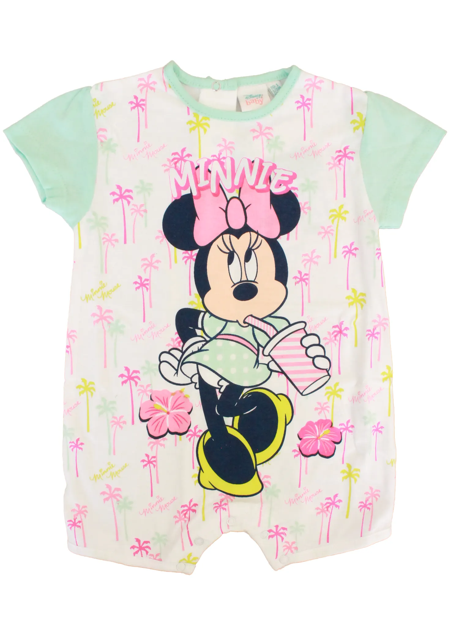 Tutina Corta Neonata Minnie Pagliaccetto 100% cotone - immagine 2