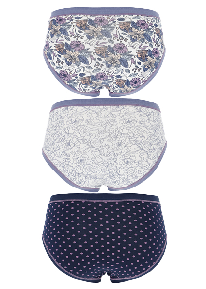 Slip Donna Midi Cotone Fiori Pois | Cotonella 3363 - immagine 2
