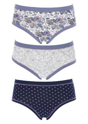 Slip Donna Midi Cotone Fiori Pois | Cotonella 3363