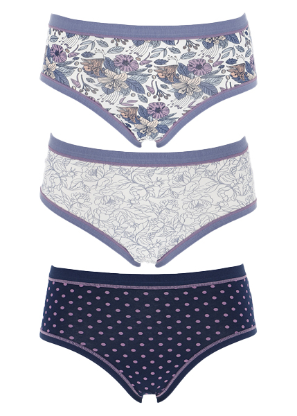 Slip Donna Midi Cotone Fiori Pois | Cotonella 3363