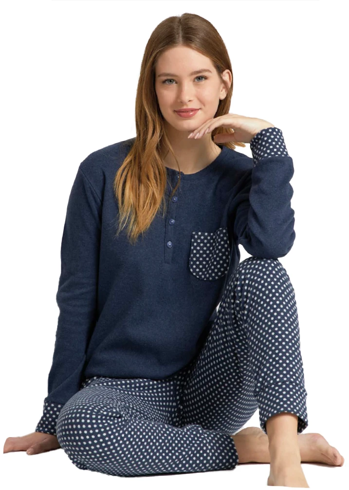 Pigiama Donna Felpa Punto Milano IlGranchio 649 - immagine 2