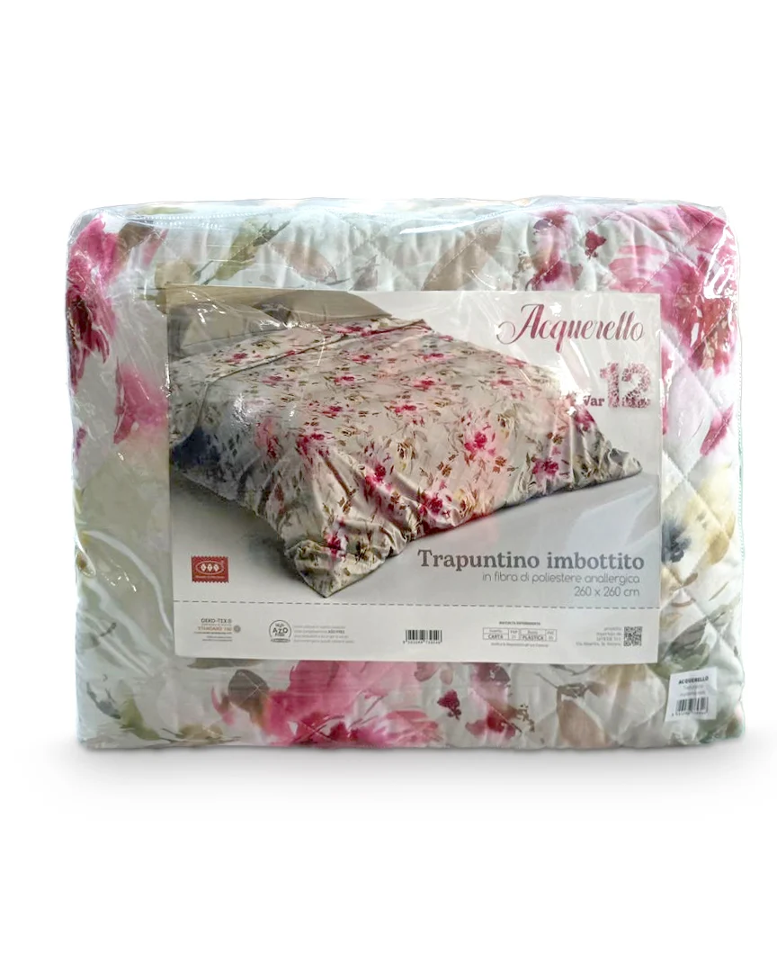 Trapuntino Matrimoniale Acquerello | Lovely Shabby 12 - immagine 2