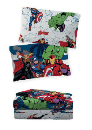 Completo lenzuola Avengers letto Singolo | Novia 100% cotone