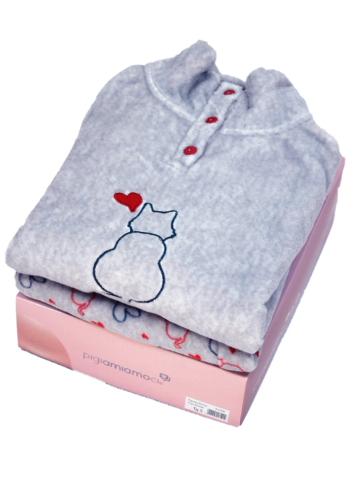 Pigiama Donna in Pile Coral Gattini Pigiamiamoci 964 - immagine 3