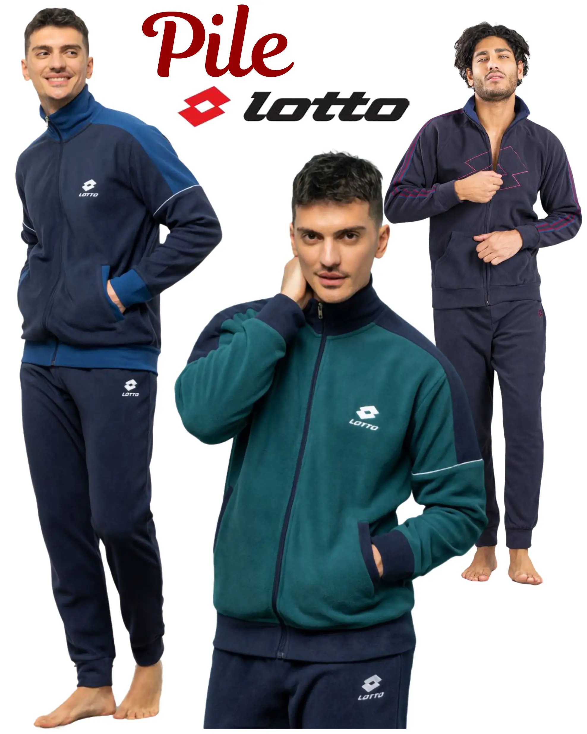 Tuta Pile Uomo Lotto Calda Invernale con Zip