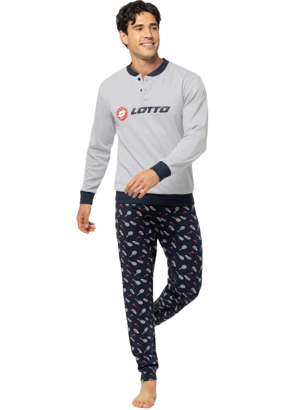 Pigiama Uomo Caldo Cotone Lotto Sport Tennis - immagine 3