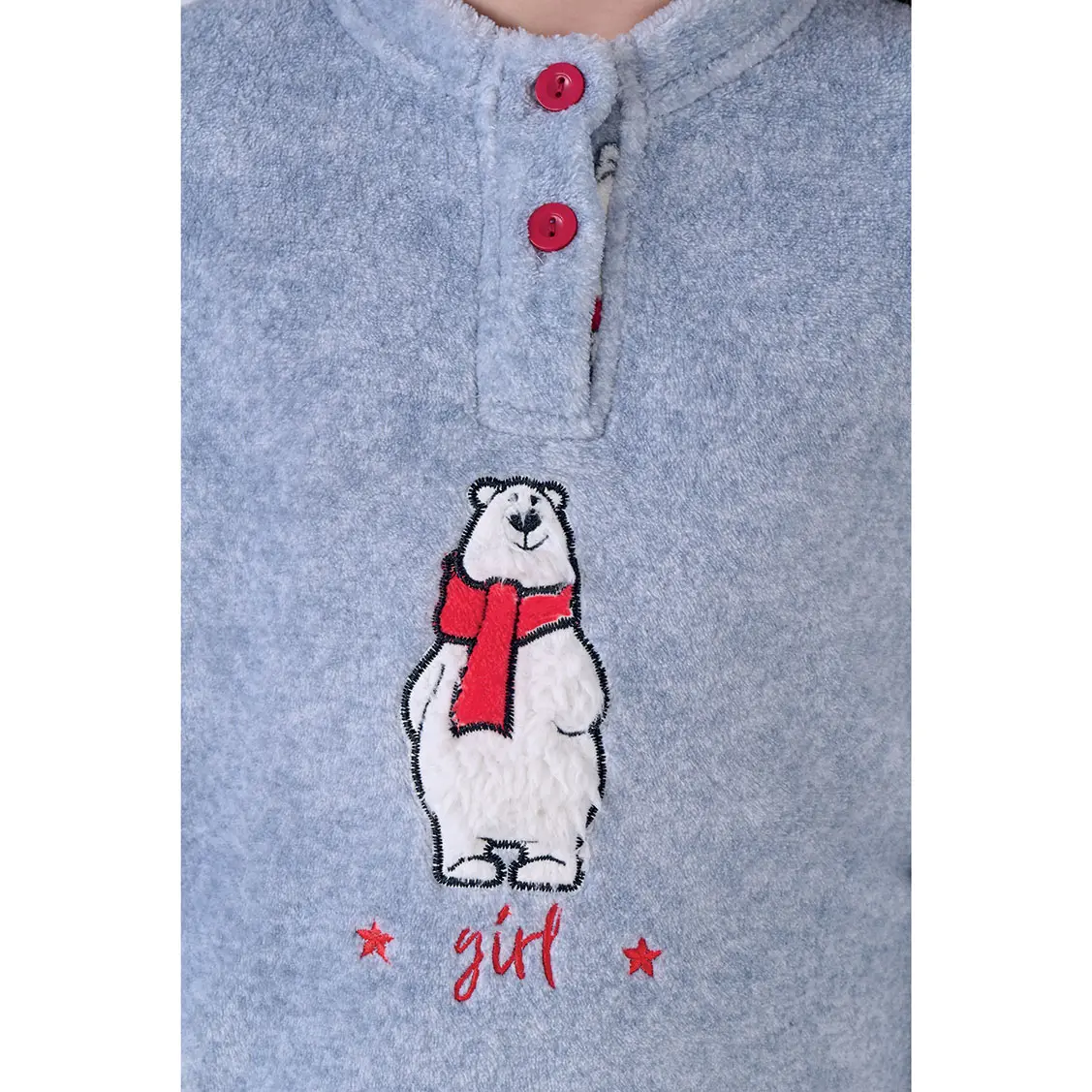 Pigiama Bambina in Pile Coral Orso Natale Pigiamiamoci - immagine 2