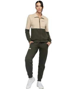Tuta Felpata Donna Verde Sportiva full Zip Superga 350
