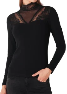 Maglia Lupetto Maniche Lunge Pizzo Cotonella