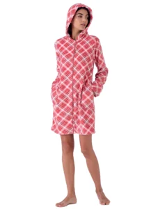 Vestaglia Donna Pile Coral con Cappuccio Pigiamiamoci