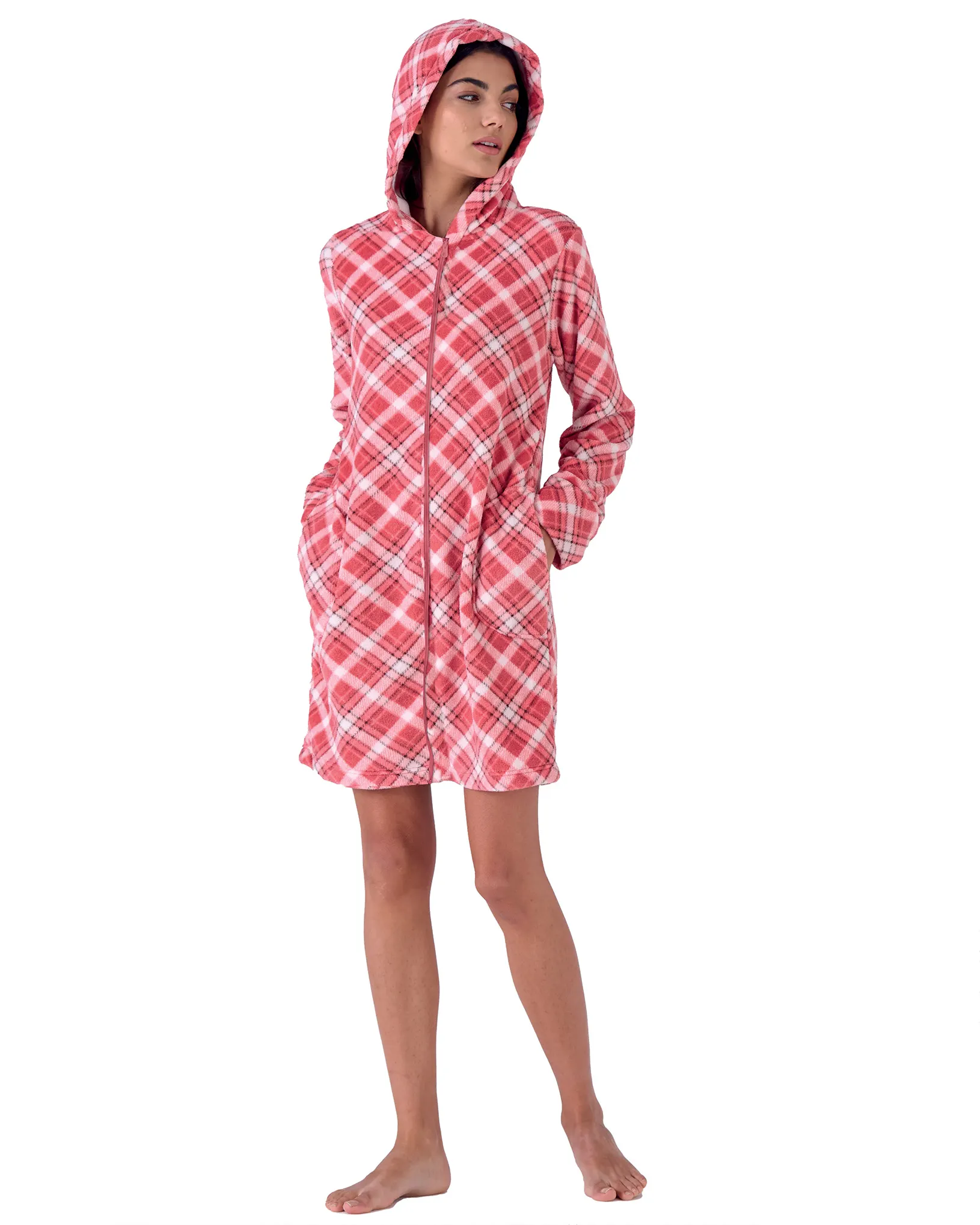 Vestaglia Donna Pile Coral con Cappuccio Pigiamiamoci