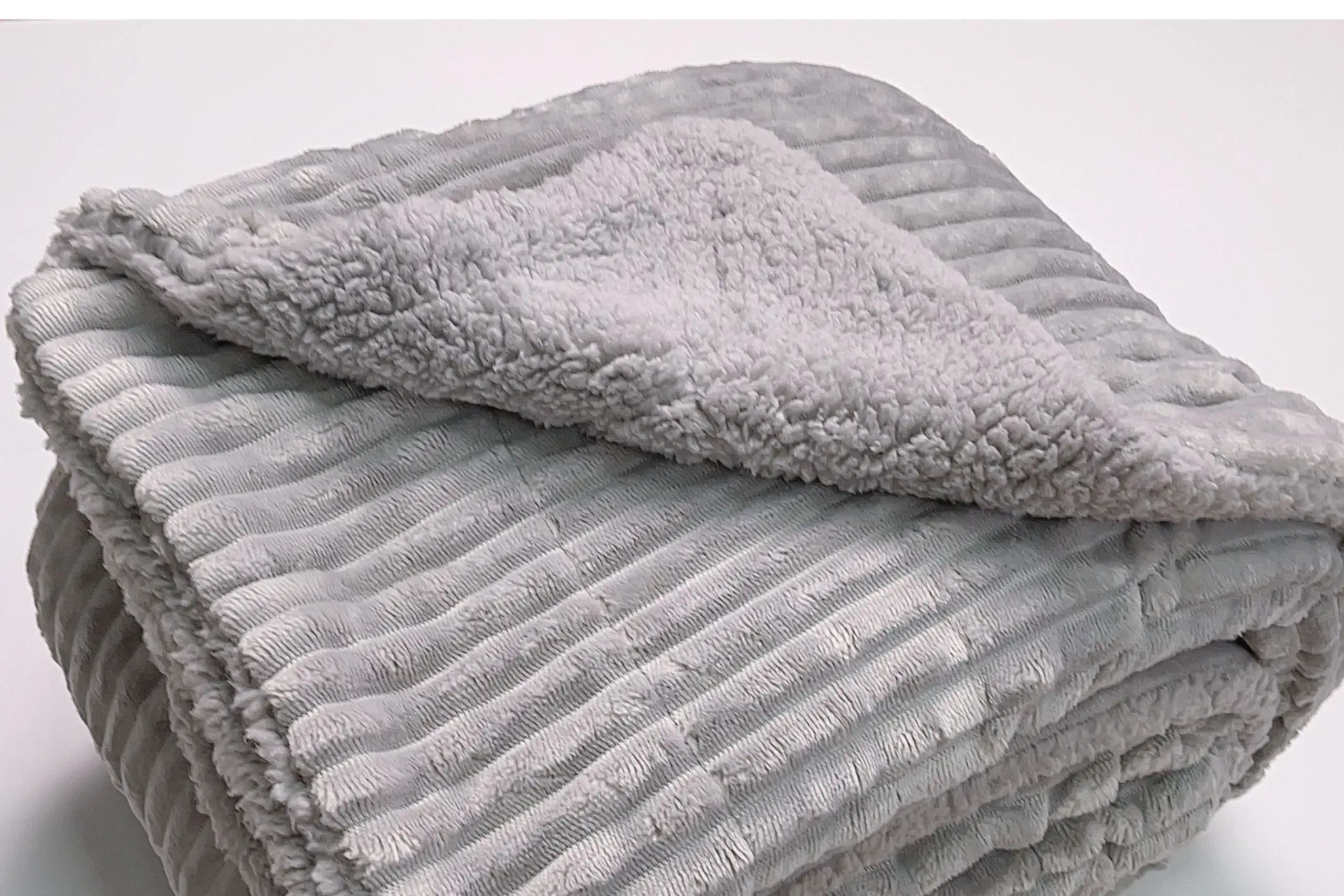 Plaid Agnellato Livigno 130x160 Avorio Sabbia Grigio Rosa - immagine 2