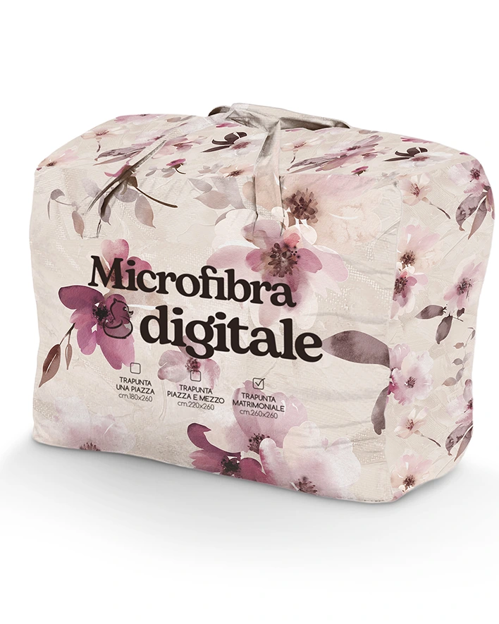 Trapunta Matrimoniale stampa Digitale Floreale Alma - immagine 2