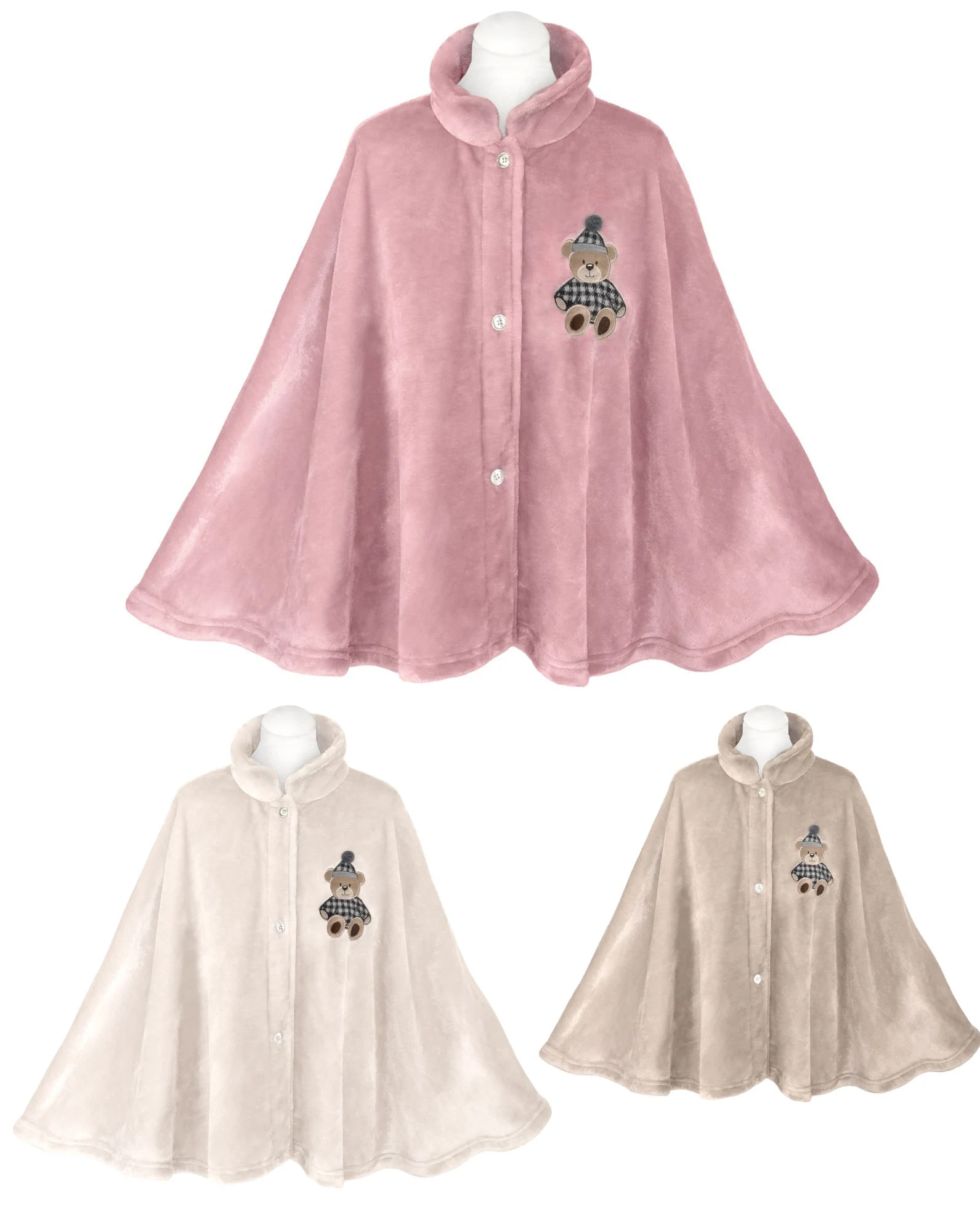 Poncho Vestaglietta Bimba in Pile Coral LovelyShabby