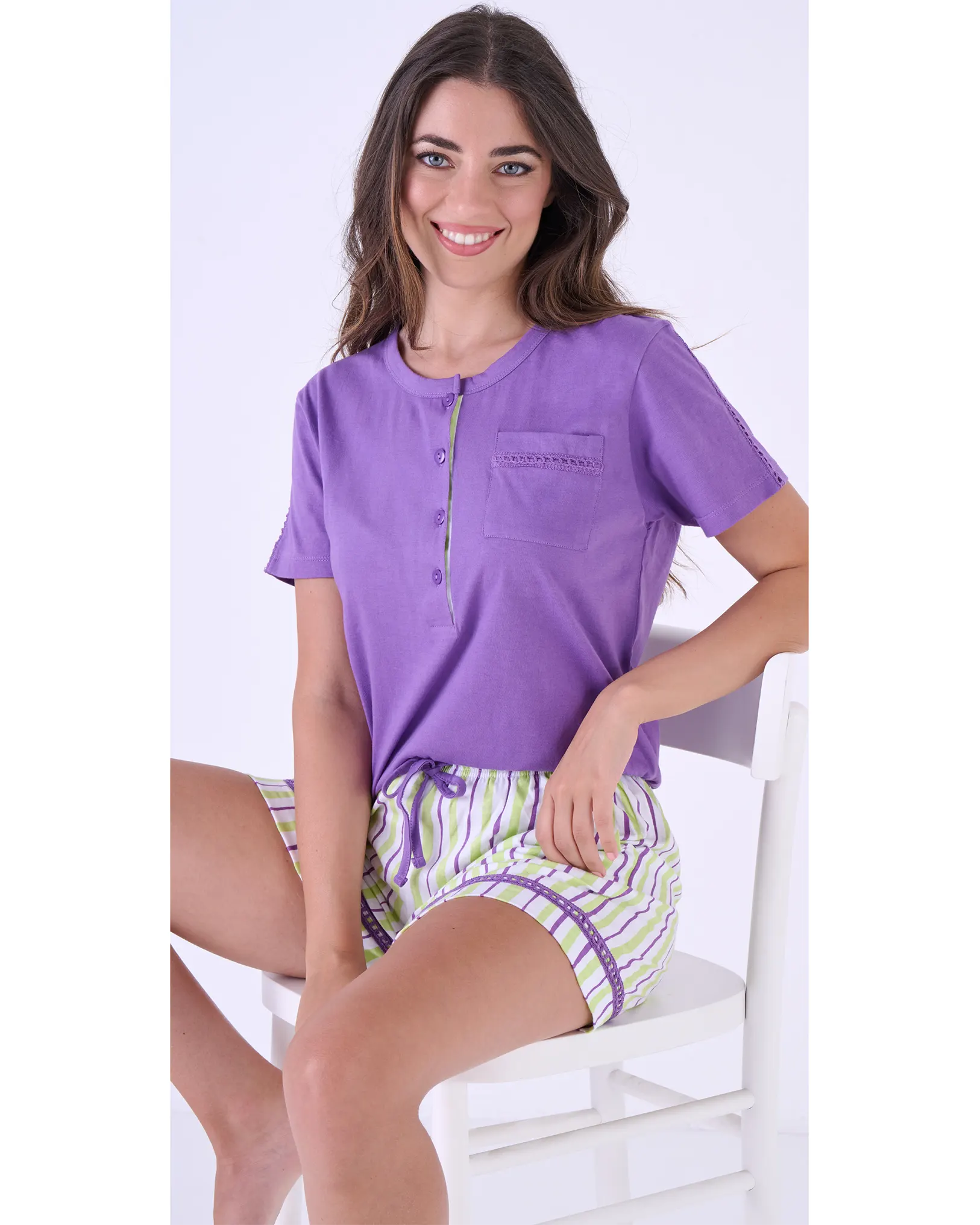 Pigiama Corto Donna Cotone Estivo | Pigiamiamoci 3676 - immagine 2