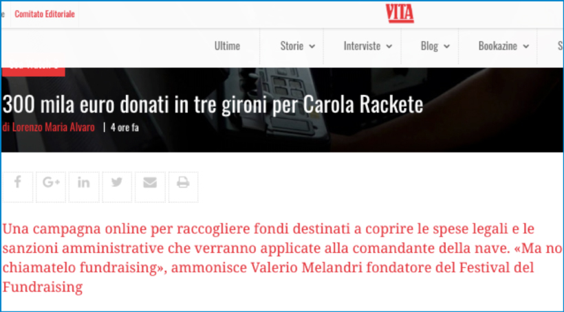 L'articolo su Vita dedicato alla Sea-Watch vita-donazioni-sea-watch-fundraising